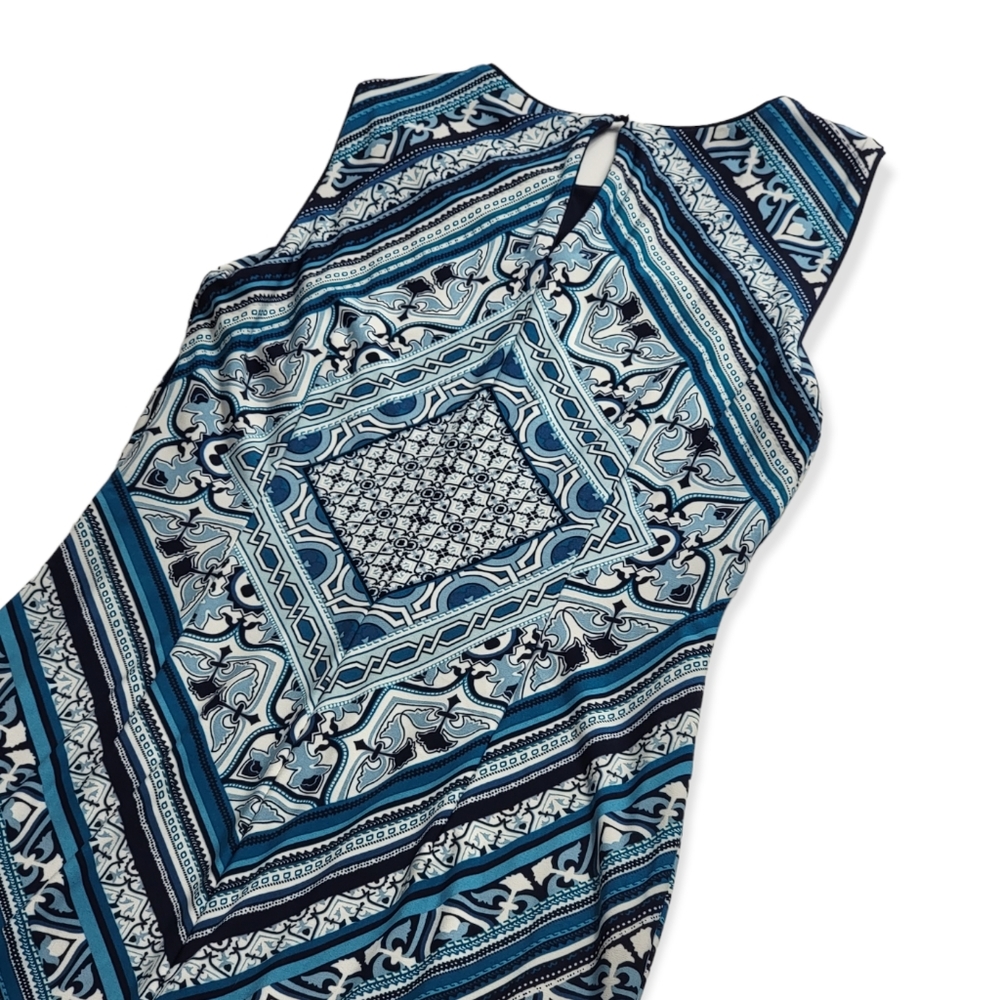 NWT Reversible White House Black Market Reversible Scarf-Print Knit Sheath Dress - Picture 10 of 14
